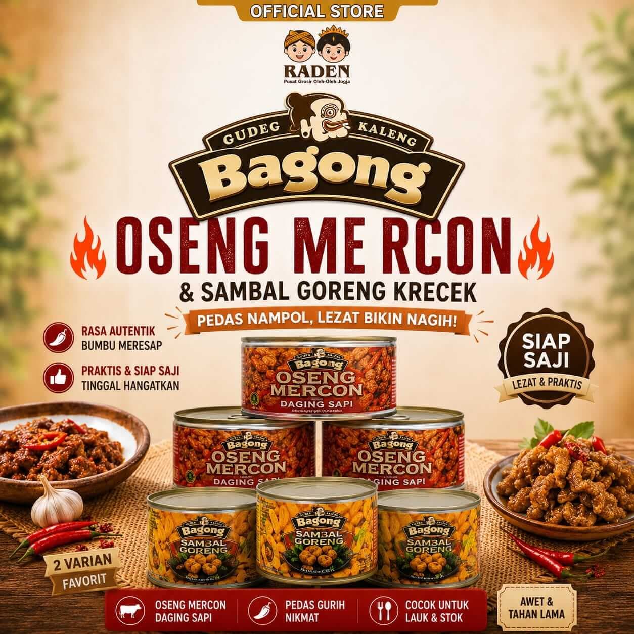 Gudeg Kaleng Bagong: Oseng Mercon & Sambal Goreng Krecek