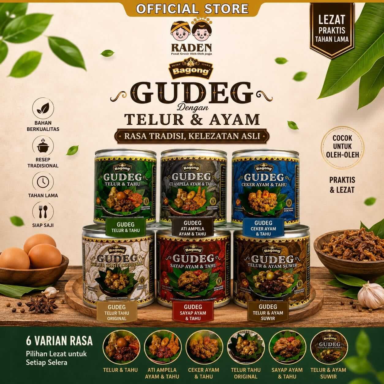 Gudeg Kaleng Bagong Ukuran Besar Banyak Varian Rasa